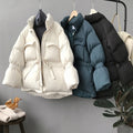 Hot Selling Packable Winter Coat Women Loose Padded Coat Stand Collar Thickened Padded Womens Parka Girls Quilted Coat