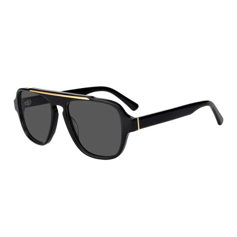 Sport Style Polarized Sunglasses Uv Protection Personality Shades Retro Metal Premium Trim Acetate Sunglasses