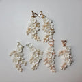 SLBRIDAL Handmade Rhinestones Crystals Freshwater Pearls Porcelain Flower Bridal Dangle Earring Wedding Earring Women Jewelry