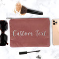 Luxury Custom Logo Velvet Zipper Makeup Case Portable Travel Cosmetic Packing Flannel Storage Bag