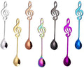 18/10 Stainless Steel Music Note Tea Spoons Gold Coffee Spoon Colorful Teaspoon Set
