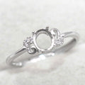 Sterling Silver 5*6mm Semi Mount Ring Frame Empty Blank Support Claw Setting S925 Base Holder Without Center Stone for DIY Inlay