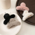 TongLing Cute Faux Fur Hair Jewelry Seamless Fluffy Plush Hair Claw Clips for Girl Children Thick Hair