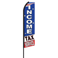 Hot Sale 100% Polyester Double-Side Screen Print Swooper Feather Flag Windless Income Tax Service & Loans Advertising Banners