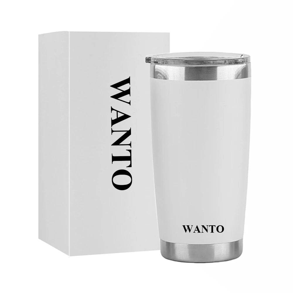 Wanto 10oz 20oz 30oz Factory Stainless Steel Customizable Travel Coffee Powder Coated Tumbler With Straw and Lids