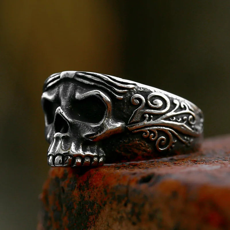 SS8-1114R 2023 Hot Selling New Style 316L Stainless Steel Calvarium Skull Men's Ring Punk Gothic Cool Jewelry Gift Wholesale