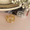 New Creation Design Gold Silver Rings 925 Sterling Silver Multi-layer Finger Ring for Women Jewelry