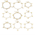 RisingMoon 18K Gold Plated Bracelet Fashion Jewelry Moon Star Heart Charms Tarnish Free Stainless Steel Bracelet for Women Girls
