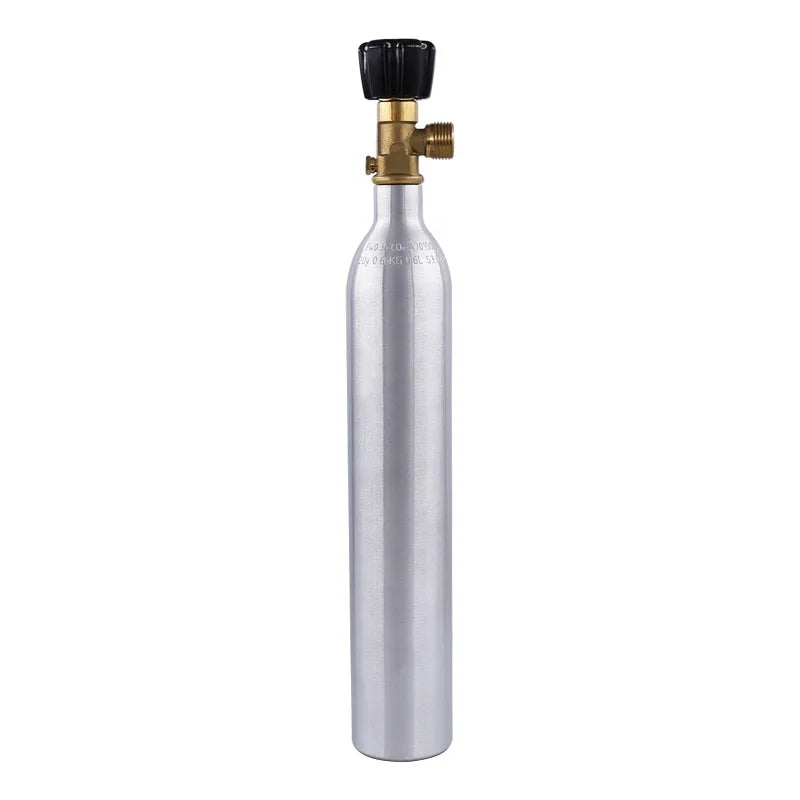 Empty 0.6L Soda Cylinder Co2 Bottle Tank M18*1.5 High Pressure Soda Water Bottle Aluminium With On/Off Valve