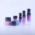 Customer Printed Cosmetics Purple Gradient Glass Bottle Skin Care Bottle Lotion Cream Foundation Spray Bottle