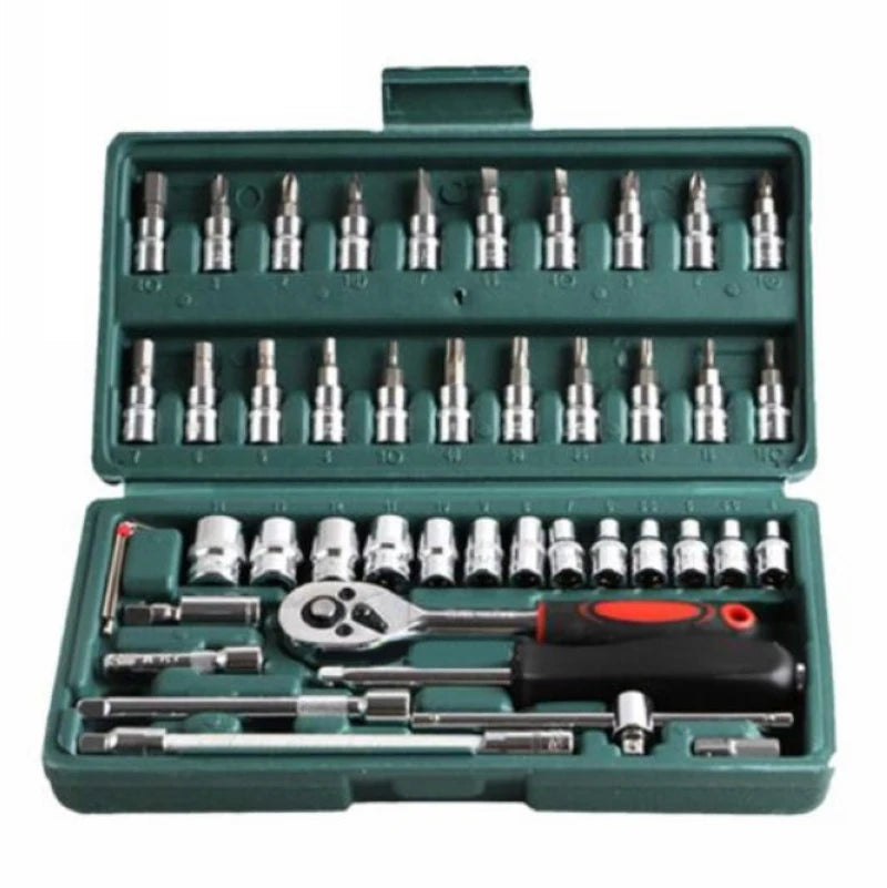 Car Repair Tool Sets 46pcs/set Combination Tool Wrench Set Batch Head Ratchet Pawl Socket Spanner Screwdriver