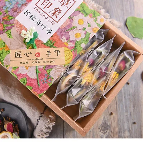 PL1007 Natural Herbals Dry Flowers Fruits Tea Lemon Lotus Leaf Rose Chrysanthemum Mixed Beauty Tea Individual Bags