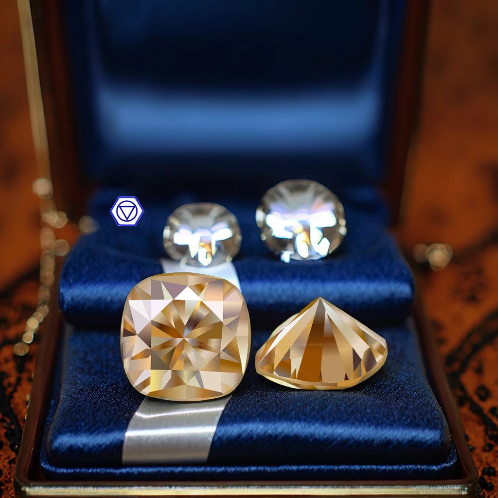 Rarity Lab Grown Moissanite Factory Wholesale Cushion Shape VVS Champagne Color Synthetic Diamond Moissanite for Jewelry