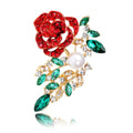 DRAL1055 Fashion Rhinestones Flower Brooches Women Rose Flower Brooch Pin Wholesale