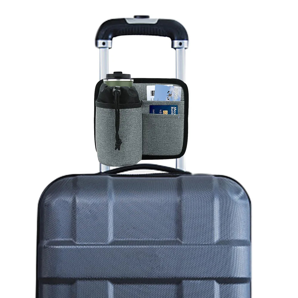 Hot Sell Custom Luggage Travel Drink Bag Cup Holder Fits All Suitcase Handles Free Hand Drink Beverages Caddy