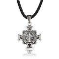 SS8-142P Men's Christian Stainless Steel Bible Jesus Exorcist Cross Pendant Chain Necklace Jewelry