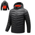 2025 New Arrival Electric Heating Jacket for Men Nylon USB Heating Coat Velvet Lining Windbreaker Jacket Custom Logo