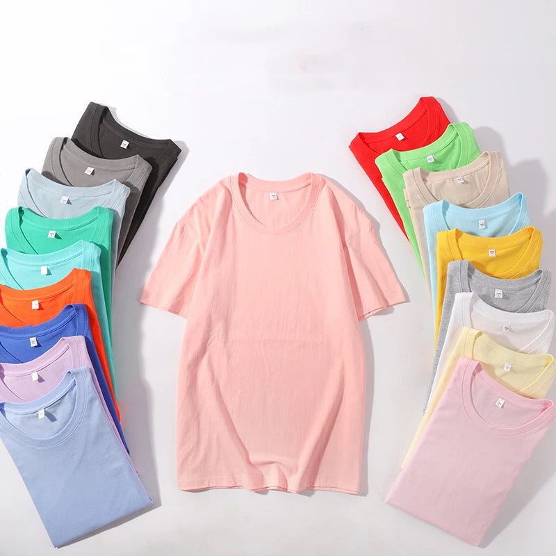 High Quality 100% Cotton 150gsm 16 Colors Men Women Unisex Customizable Blank Casual T Shirt Men's T-shirt T Shirts T-shirts
