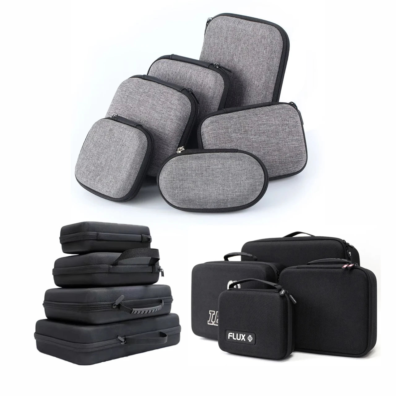 Factory Direct Custom Square Gray Case Zipper Storage Eva Tool Case Zipper Organizer Box Camping Hiking Travel