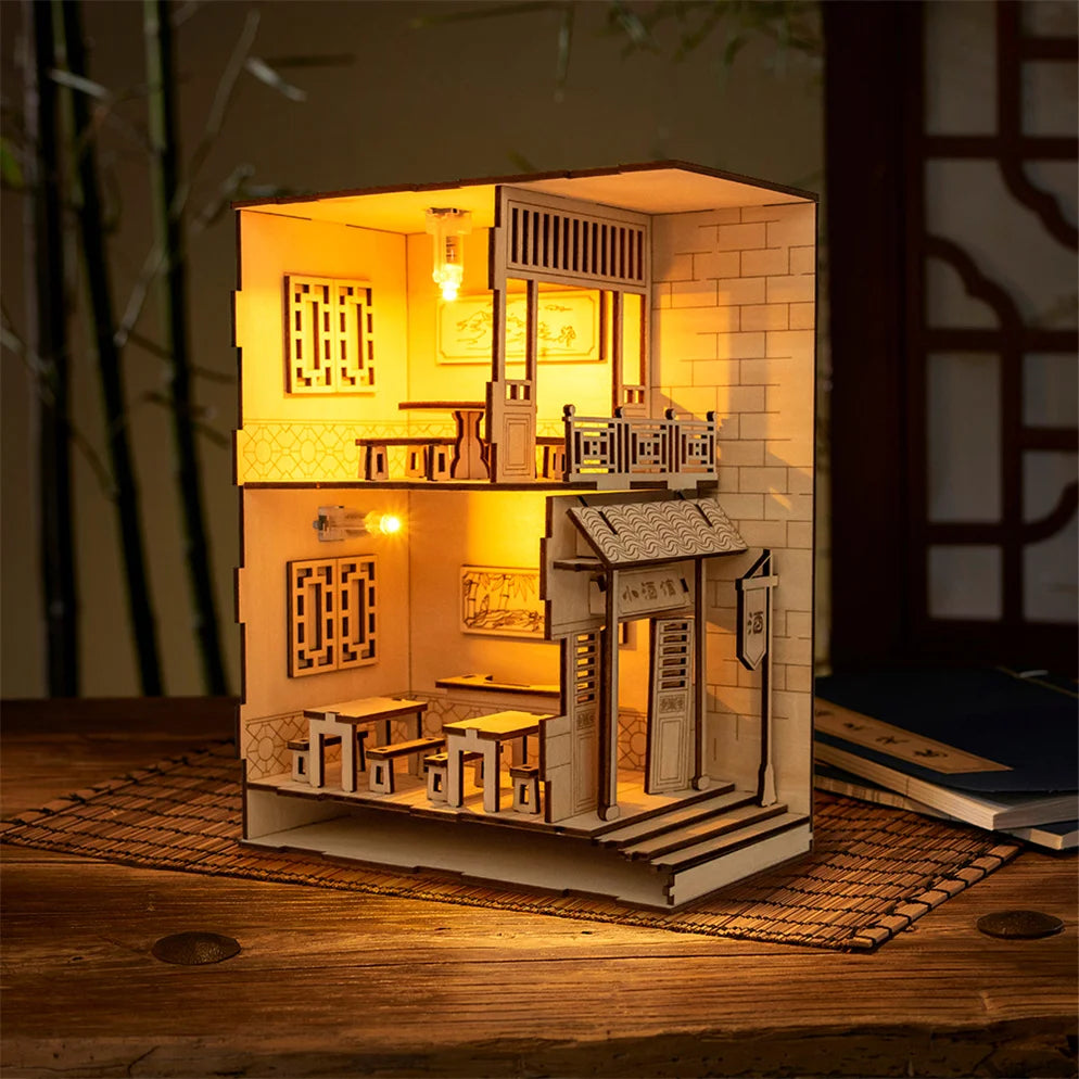 New Style Magic Laser Cut Bookcase 3D Wooden Bookend Puzzle Used As a Gift