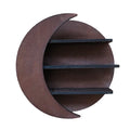 Hot Saling Handmade Premium Half Moon Wall Shelf Decor 3 Tiers Dark Brown Color