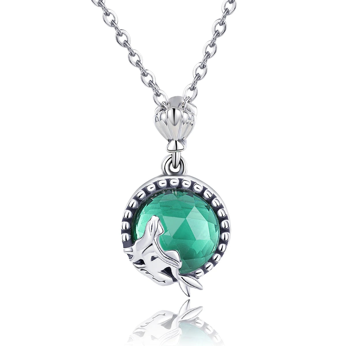 Trendy 925 Sterling Silver Love of Mermaid Pendant Choker Necklace for Women Fashion Kolye Jewelry Gift SCN262