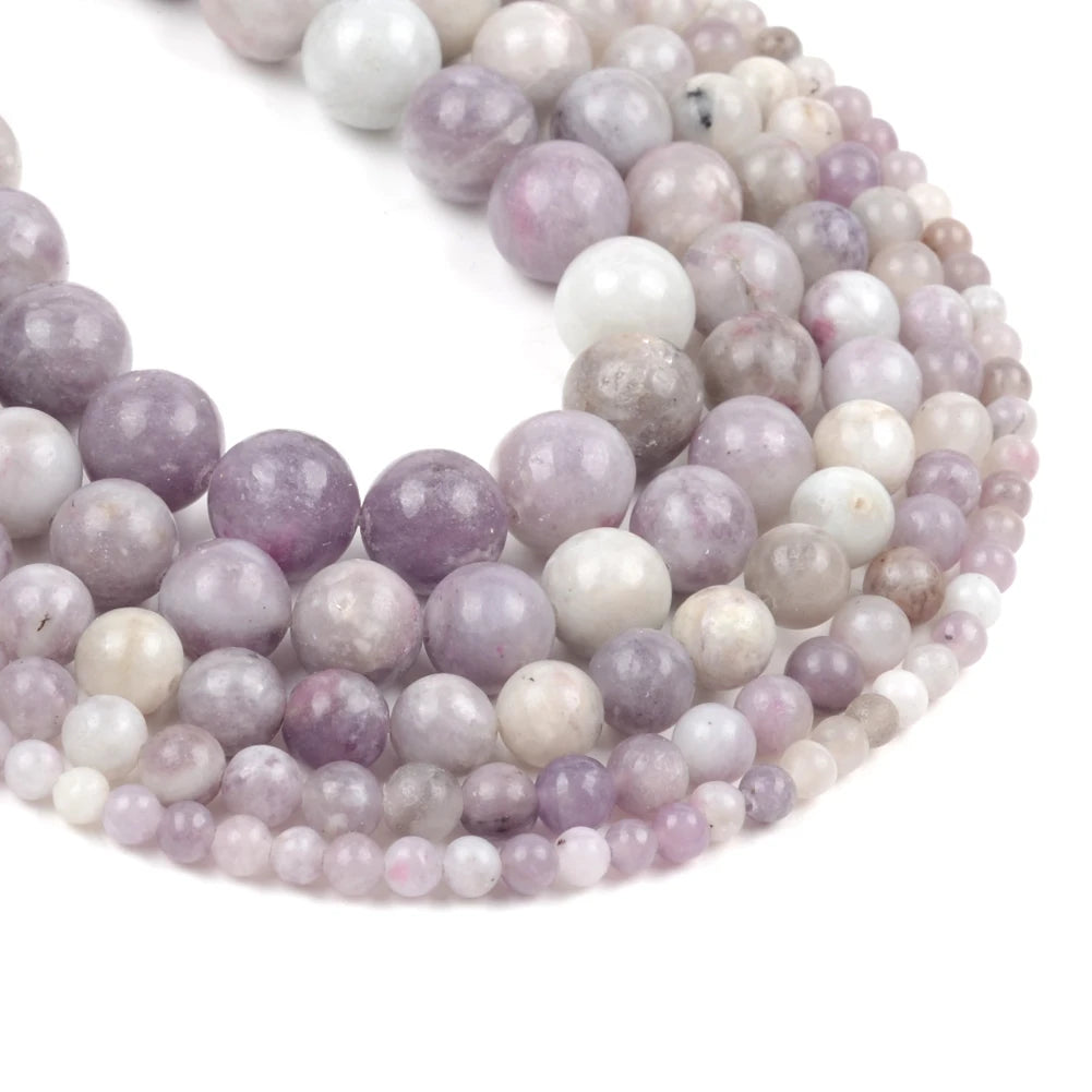 Round Beads Loose Beads Lilacs Jasper Stone Natural 4/6/8/10MM for Jewelry Making Day Bracelet Necklace
