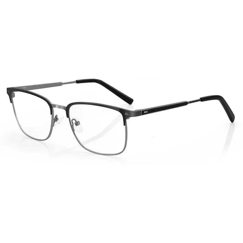 Classic Blue Frame Spectacle Fashionable Ultra-Light Double Eyebrow Optical Glasses Semi-Full Metal Frame Designer Eyewear for