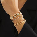 European  American Retro Snake Bone Chain Simple Personality Cuban Chain 18K Gold Plated  Zircon Bracelet for Women