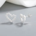 Hd Jewelry Wholesale White Cubic Zirconia S925 Women Sterling Silver Plated Heart-Shaped Studs Earring for Ladies Jewelry