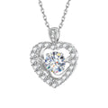 Heart-shaped Smart Design VVS 1ct Round Cut Flower Pendant Silver 925 Moissanite Necklace