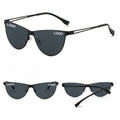 DL High Quality Outdoor Fashion Custom Triangle Hollow Temple Vintage Metal Cat Eye Sunglasses Light Weight UV400 PC Lenses