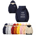 Wholesale Men's Sherpa-Lined Plain Black Blank Hoodies Heavyweight Custom Print Fleece Pockets Hoodies Sweatshirts