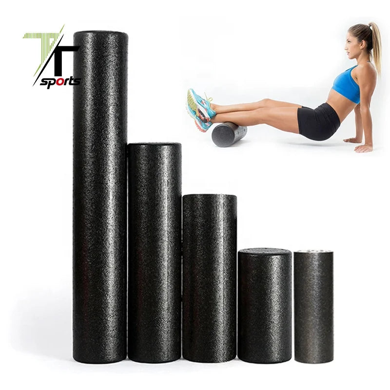 TTSPORTS Home Gym High Density 30-90cm Long Hard Fitness Pilates EPP Black Custom Logo Round Massage Yoga Foam Roller