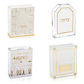 Painted Judy Sculpture Kosel Judaica Jewish Gift Clear Glitter Sliding Back Acrylic Tzedaka Donation Boxes Lucite Charity Box