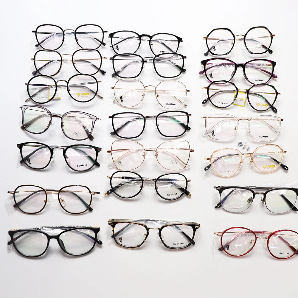 Clearance Stock Trendy New Mix Light Assort Cheap Random Teenager Good Quality TR Metal Optical Frame Women Eyewear Glasses
