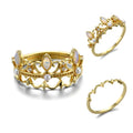 New Custom Wholesale Design Opal 925 Sterling Silver Gold Plated Luxury Bezel Setting Vintage Pearl Crown Rings for Women