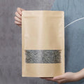 2026 Custom Printed 3.5 Reusable Kraft Paper Stand up Mylar Bags Food Grade Kraft Pouch for Food Storage