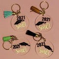 Online Hot Selling Customised Acrylic Circle Keychain Blank Clear Plastic Keyring DIY Key Chain