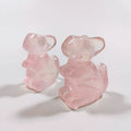 Diy Wholesale Various Materials Tiny Crystal Animal Figurine Cute small rose quartz Squirrel Gemstone Statue