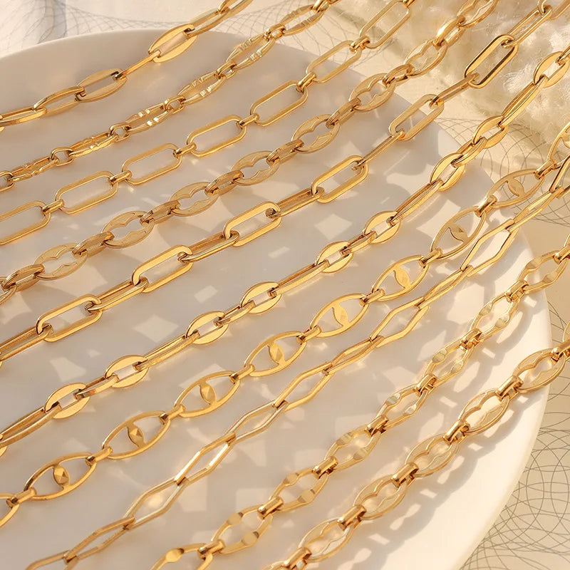 Minimalism U Shape Simple Elegant Non Fade Necklace Stainless Steel Women Gold Bracelet Necklace Set