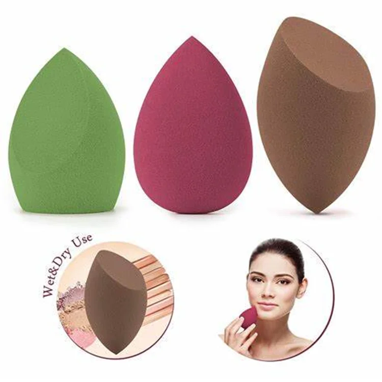 Super Soft Pear Shaped Makeup Tools Set Dual Use Egg Puff for Wet or Dry Application Cosmetics Smear Proof Boxed