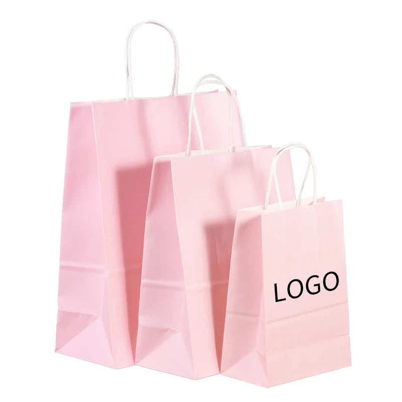Wholesale Custom Logo Eco-Friendly Flexo Printed Christmas Kraft Paper Gift Bags Patch Handle Custom Size Reasonable Pricing