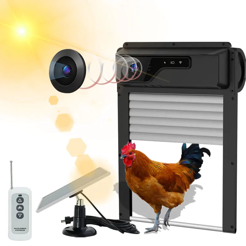 Wholesale and Retail Timer and Night Vision Waterproof IP65 Smart Chicken Coop Door Opener With Camera