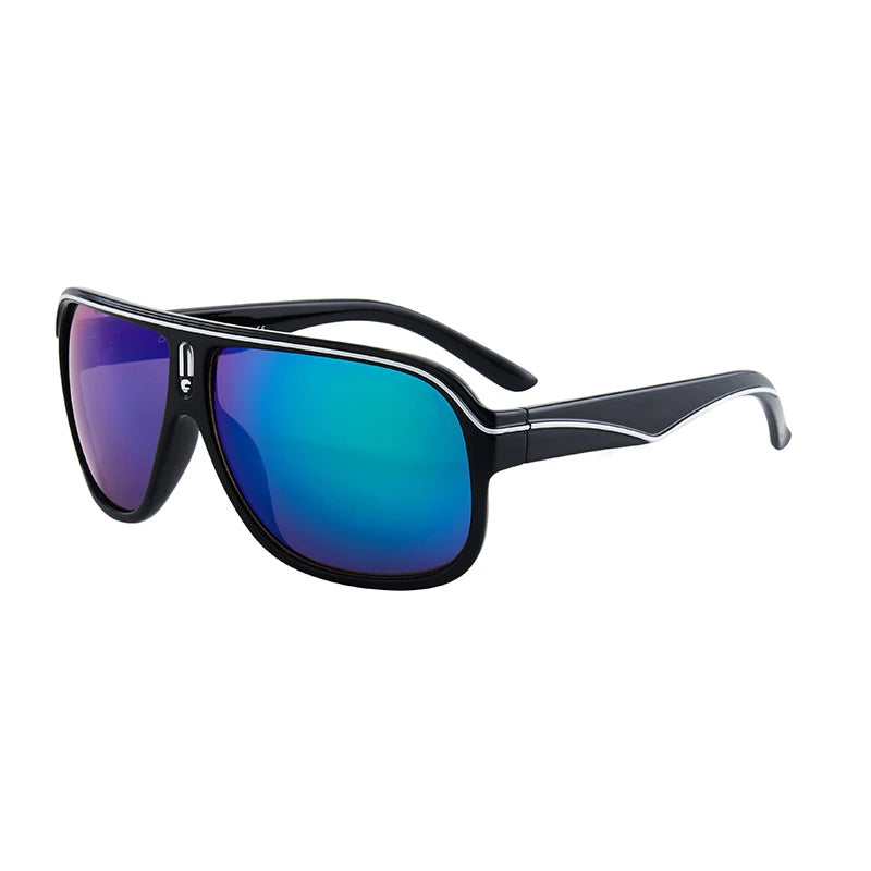 New Men's Fashion Sunglasses with White and Red PC Frame 10 Colors Outdoor Sports Driving Sun Glasses with Mirror Lenses