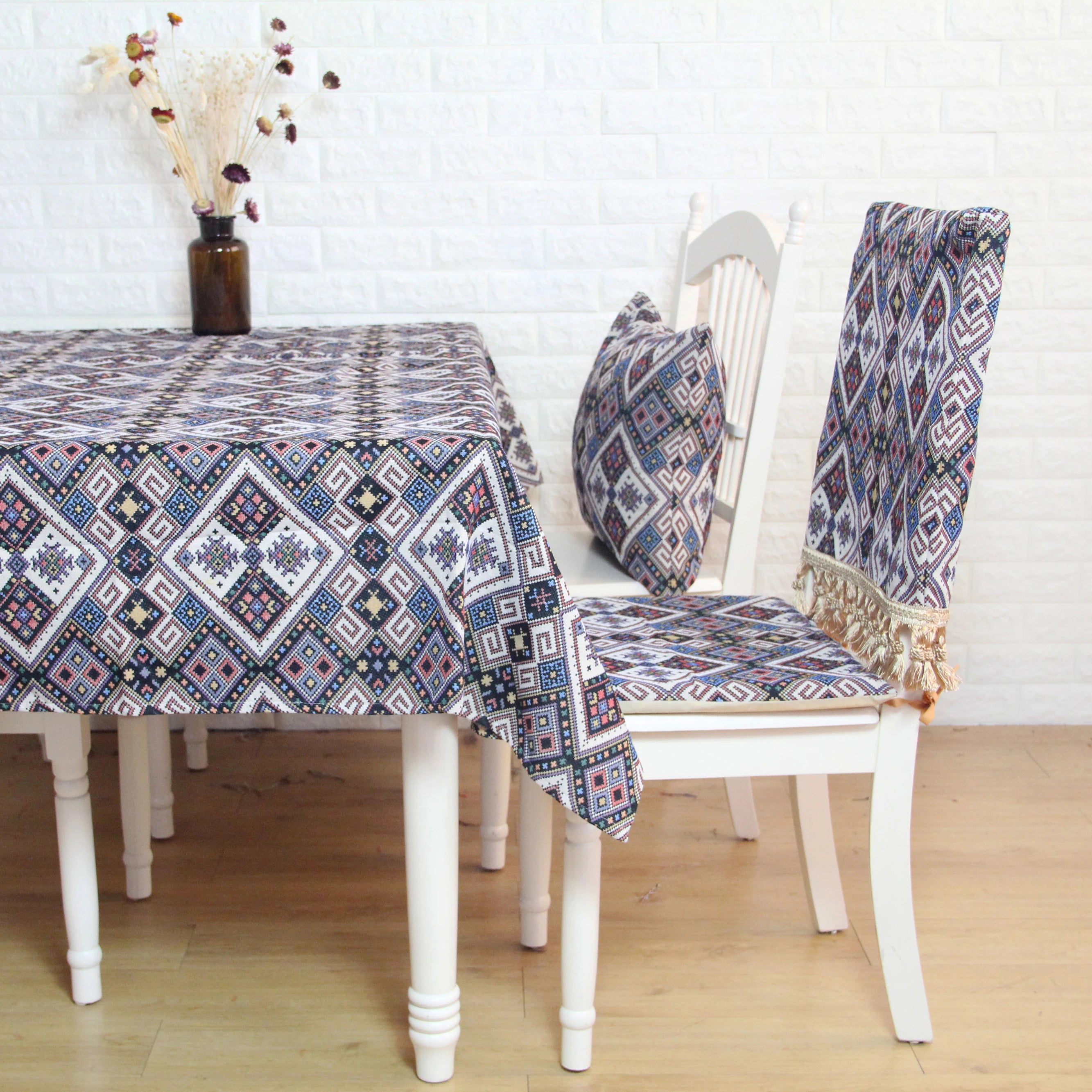 Plain Dyed Square Woven Polyester/Cotton Modern Tablecloth and Picnic Mat for Living Room Home Party & Wedding Use