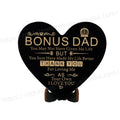 Tailai Elegant Laser-Cut Black Heart Plaque with Base Custom Logo Wall Sign for Business Father's Day Wood Crafts Wooden Boxes