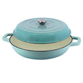 Bright Houseware 30cm Cast Iron Cookware Casserole Light Green Kitchenware Seafood Pot Shallow Enamel Pot Metal Material
