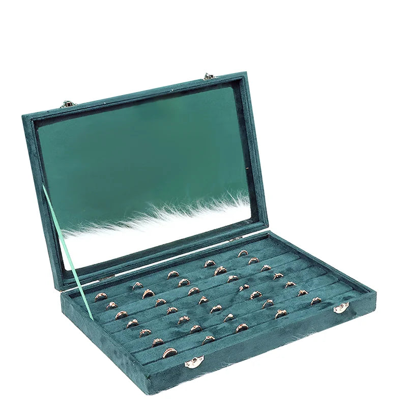 Rose Red Jewelry Box for Necklaces Rings Pendants Earrings-Glass Display Storage Props for Wholesale Jewelry Packaging in Bags