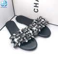 Black Square Rhinestone Shoes Upper Ornament Crystal Shoe Buckle for Women Fashion Slipper High Heels Sandal Decor Accessories